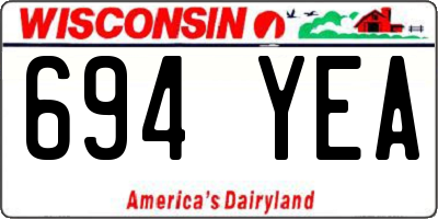 WI license plate 694YEA