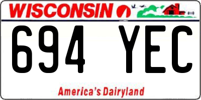 WI license plate 694YEC