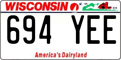 WI license plate 694YEE
