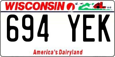 WI license plate 694YEK