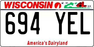 WI license plate 694YEL