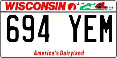 WI license plate 694YEM