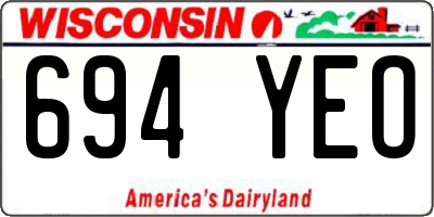 WI license plate 694YEO
