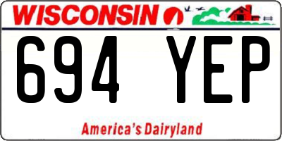 WI license plate 694YEP
