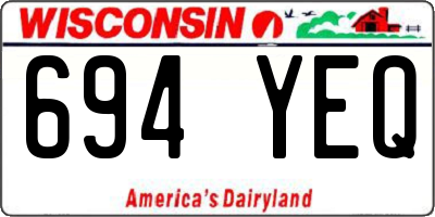 WI license plate 694YEQ