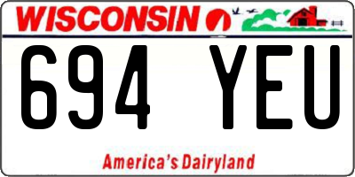 WI license plate 694YEU