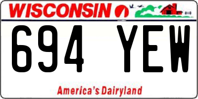 WI license plate 694YEW