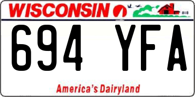 WI license plate 694YFA