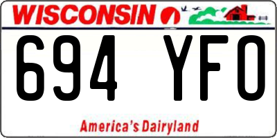 WI license plate 694YFO