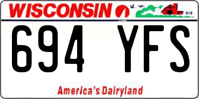 WI license plate 694YFS