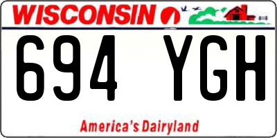 WI license plate 694YGH