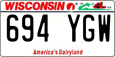 WI license plate 694YGW