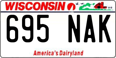 WI license plate 695NAK