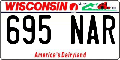 WI license plate 695NAR