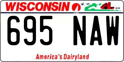 WI license plate 695NAW