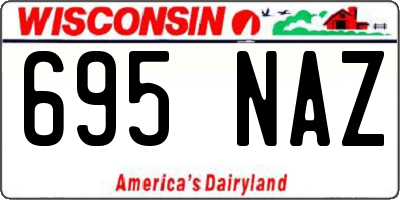 WI license plate 695NAZ