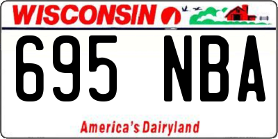 WI license plate 695NBA