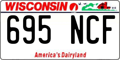 WI license plate 695NCF