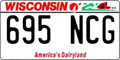 WI license plate 695NCG