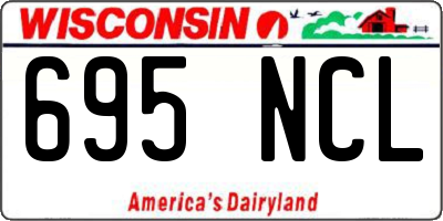 WI license plate 695NCL