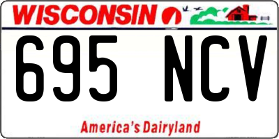 WI license plate 695NCV