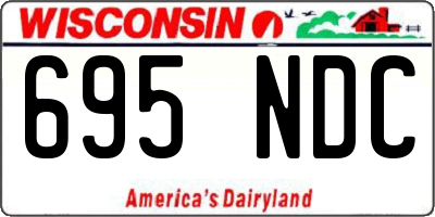 WI license plate 695NDC