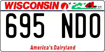 WI license plate 695NDO