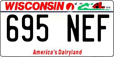 WI license plate 695NEF