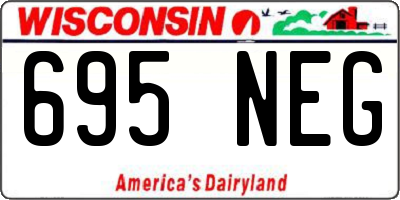 WI license plate 695NEG