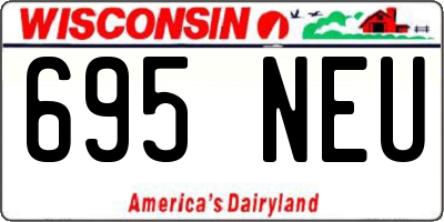 WI license plate 695NEU