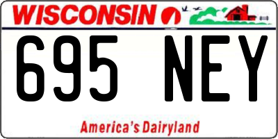 WI license plate 695NEY
