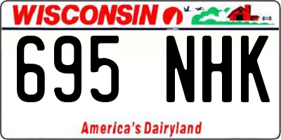 WI license plate 695NHK