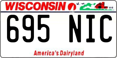 WI license plate 695NIC