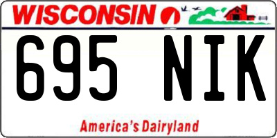 WI license plate 695NIK
