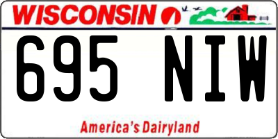WI license plate 695NIW