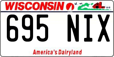 WI license plate 695NIX