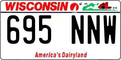 WI license plate 695NNW