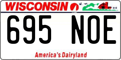 WI license plate 695NOE