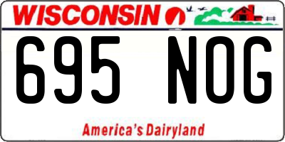 WI license plate 695NOG