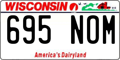 WI license plate 695NOM