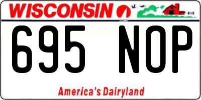 WI license plate 695NOP
