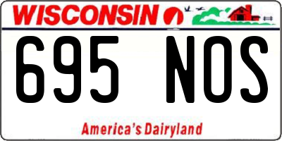 WI license plate 695NOS