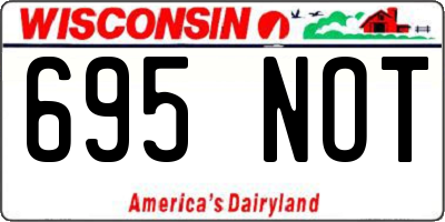 WI license plate 695NOT
