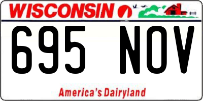 WI license plate 695NOV