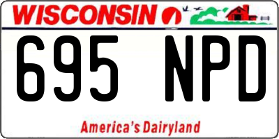 WI license plate 695NPD