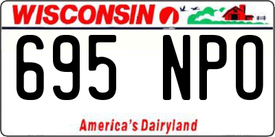 WI license plate 695NPO