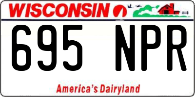 WI license plate 695NPR