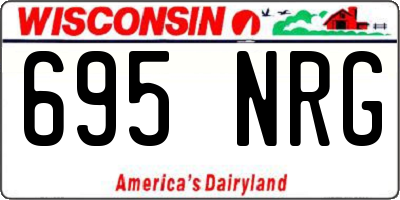 WI license plate 695NRG