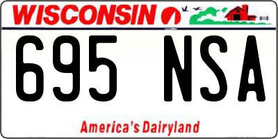WI license plate 695NSA