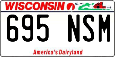 WI license plate 695NSM